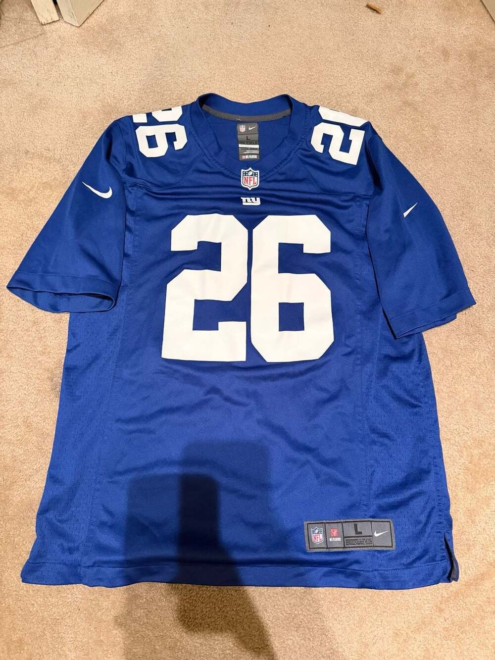 Nike New York Giants Saquon Barkley #26 NFL Game Home Jersey (i) - Picture 1 of 5